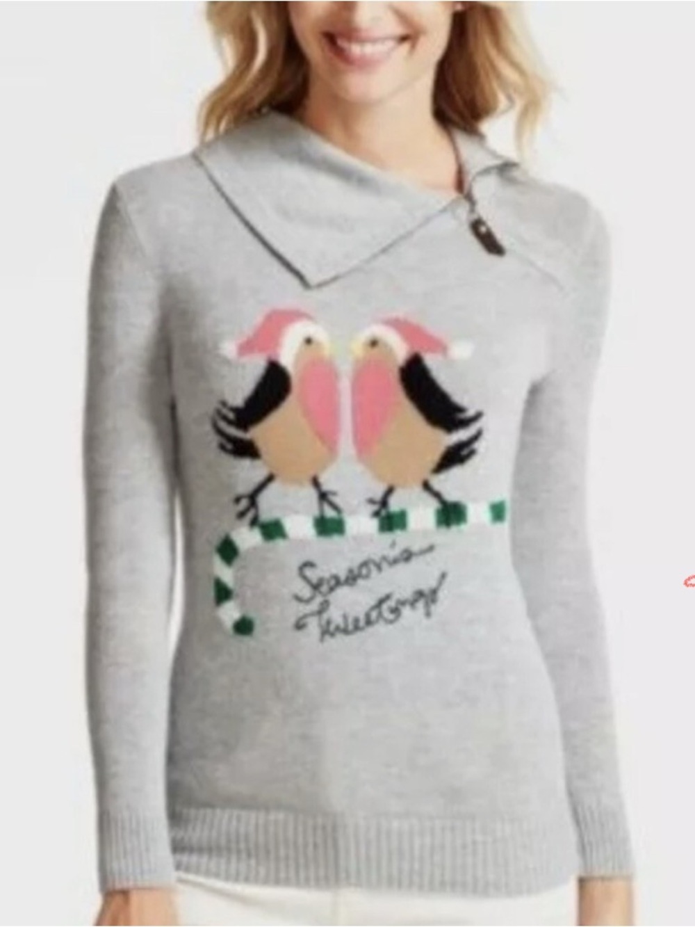 Talbots Knit Cowlneck Lambswool Blend Holiday Sweater